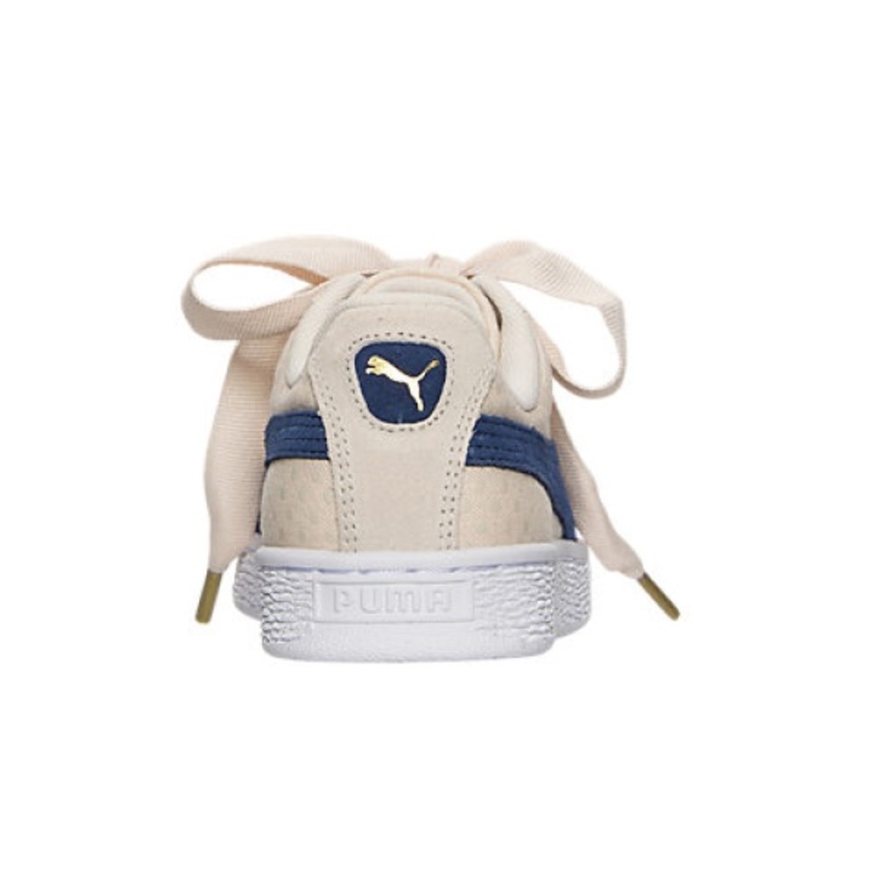 Puma Basket Heart Denim Oatmeal Twilight Blue Women’s Shoes - Picture 17 of 17